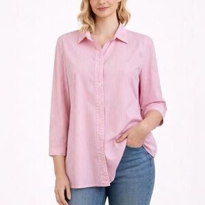 J. Crew Haberdashery Pink Striped Women's Button Down Shirt